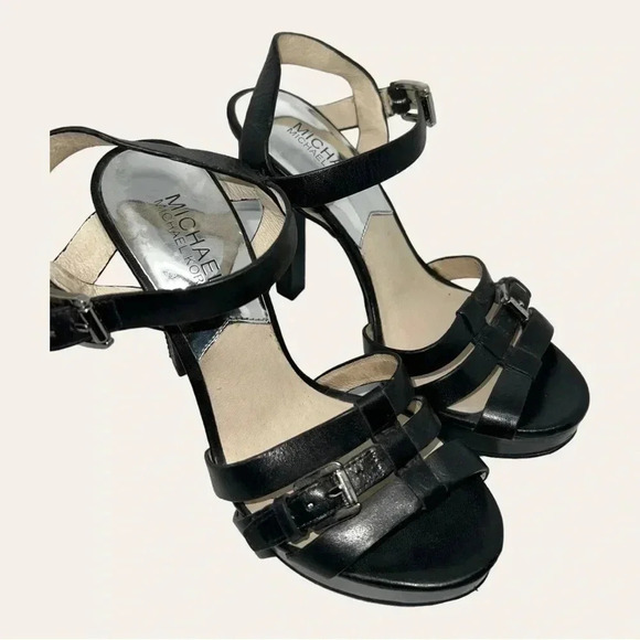 Women’s MICHAEL MICHAEL KORS STILETTO HEEL OPEN TOES STRAP ADJUSTABLE ANKL SZ 6M - Picture 1 of 10